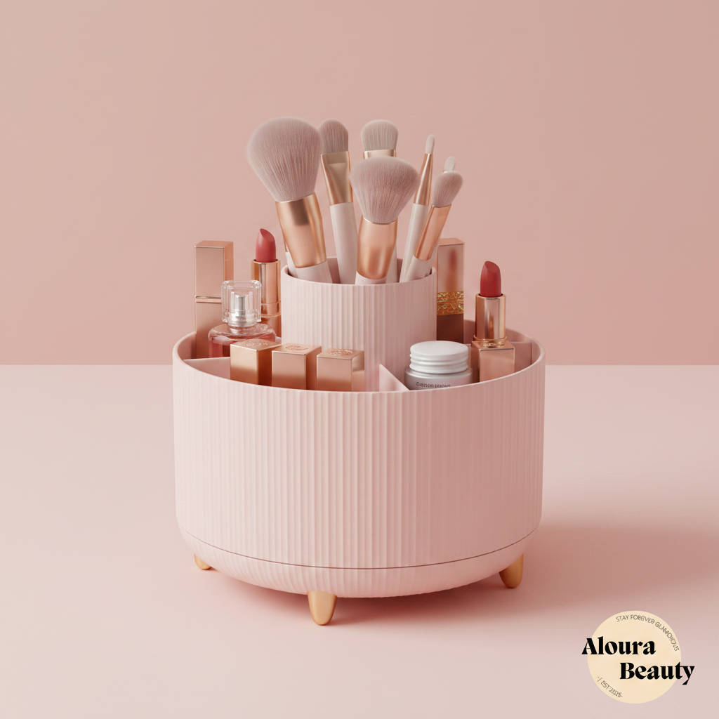 Aloura Beauty - Pink Makeup Organizer